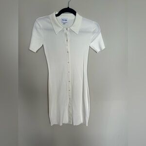 Aritzia Sunday Sun Deh Best Ralph Knit Shirt Dress White Size XXS